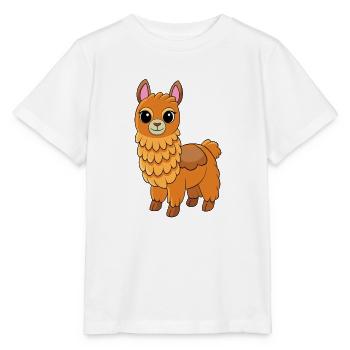 Llama Cute Mascot Cartoon Character Kawaii - Stanley/Stella MINI CREATOR Kids’ T-Shirt - white - Front - Maike (125cm)
