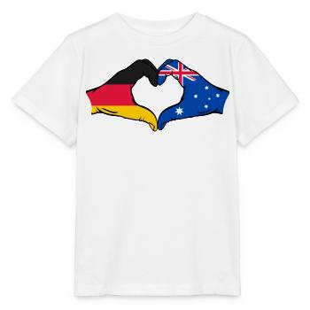 Deutschland Australien Flagge Herzform - Stanley/Stella Kinder T-Shirt MINI CREATOR  - Weiß - Vorne - Maike (125cm)