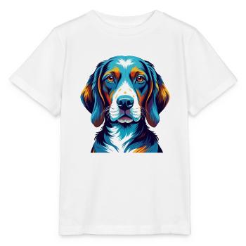 Französischer dreifarbiger Jagdhund, Hunderasse Cartoon Kawaii - Stanley/Stella Kinder T-Shirt MINI CREATOR  - Weiß - Vorne - Maike (125cm)