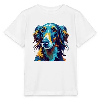 Old Croatian Sighthound Dog Breed Cartoon Kawaii - Stanley/Stella MINI CREATOR Kids’ T-Shirt - white - Front - Maike (125cm)