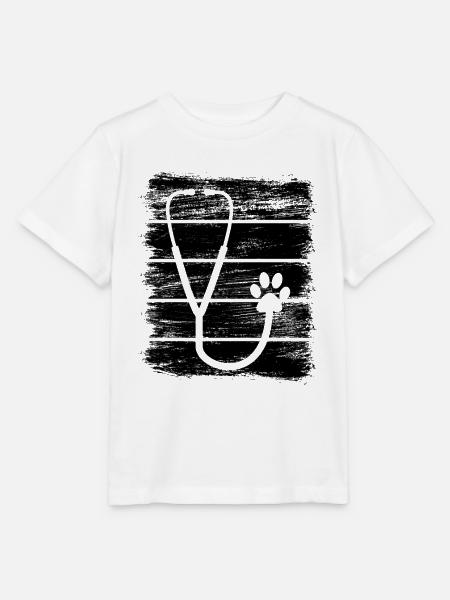 Veterinär Stethoskop - Stanley/Stella Kinder T-Shirt MINI CREATOR  - Weiß