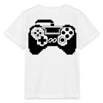Gamepad Pixel Grafik - Stanley/Stella Kinder T-Shirt MINI CREATOR  - Weiß - Vorne - Maike (125cm)