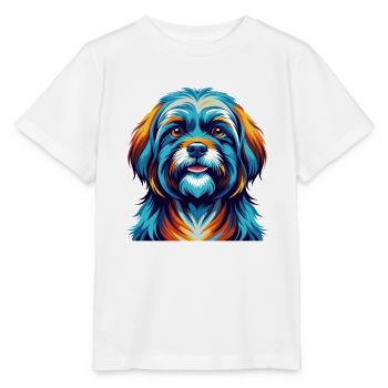 Tibetische Kyi Apso Hunderasse Bunte Karikatur Kawaii - Stanley/Stella Kinder T-Shirt MINI CREATOR  - Weiß - Vorne - Maike (125cm)