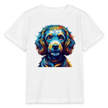 Corded Poodle Dog Breed Colorful Cartoon Kawaii - Stanley/Stella MINI CREATOR Kids’ T-Shirt - white - Front - Maike (125cm)