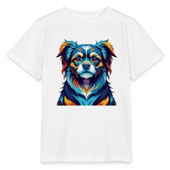 Chinese Imperial Dog Breed Colorful Cartoon Kawaii - Stanley/Stella MINI CREATOR Kids’ T-Shirt - white - Front - Maike (125cm)