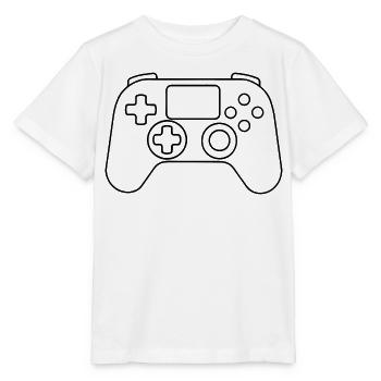 Manettes de jeu - T-shirt bio MINI CREATOR Stanley/Stella Enfant - blanc - Devant - Maike (125cm)