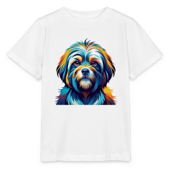 Tibetische Kyi Apso Hunderasse Bunte Karikatur Kawaii - Stanley/Stella Kinder T-Shirt MINI CREATOR  - Weiß - Vorne - Maike (125cm)