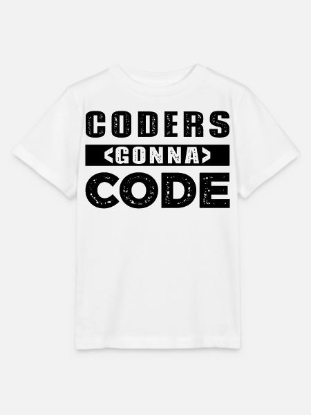 Coders Gonna Code - Stanley/Stella Kinder T-Shirt MINI CREATOR  - Weiß