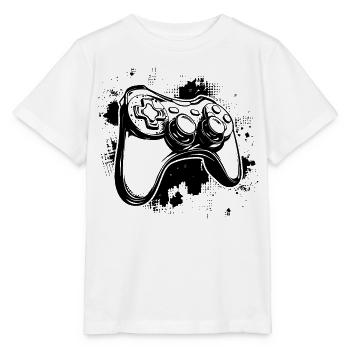 Manettes de jeu - T-shirt bio MINI CREATOR Stanley/Stella Enfant - blanc - Devant - Maike (125cm)