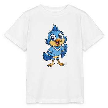 Geai oiseau mignon personnage de dessin animé Kawaii Clipart - T-shirt bio MINI CREATOR Stanley/Stella Enfant - blanc - Devant - Maike (125cm)
