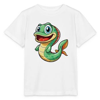 Anguille Mignon Dessin Animé Personnage Kawaii Clipart - T-shirt bio MINI CREATOR Stanley/Stella Enfant - blanc - Devant - Maike (125cm)