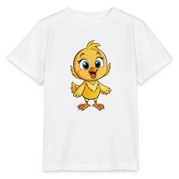 Chardonneret mignon personnage de dessin animé Kawaii Clipart - T-shirt bio MINI CREATOR Stanley/Stella Enfant - blanc - Devant - Maike (125cm)