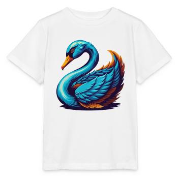 cygne coloré kawaii personnage de dessin animé clipart - T-shirt bio MINI CREATOR Stanley/Stella Enfant - blanc - Devant - Maike (125cm)