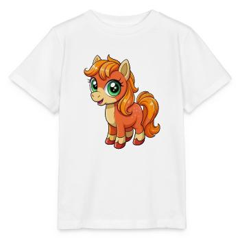 poney mignon personnage de dessin animé Kawaii Clipart - T-shirt bio MINI CREATOR Stanley/Stella Enfant - blanc - Devant - Maike (125cm)