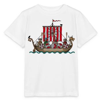 Navire viking - T-shirt bio MINI CREATOR Stanley/Stella Enfant - blanc - Devant - Maike (125cm)