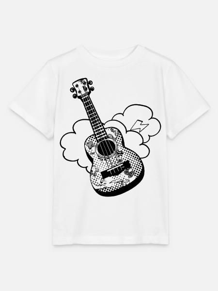 Ukulele Cartoon - Stanley/Stella Kinder T-Shirt MINI CREATOR  - Weiß
