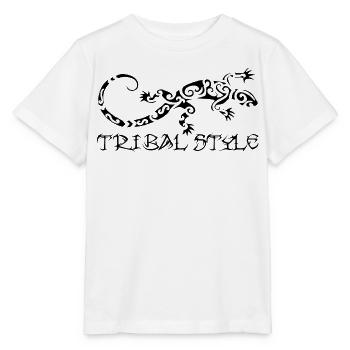 Polynesische schwarze Eidechse - Stanley/Stella Kinder T-Shirt MINI CREATOR  - Weiß - Vorne - Maike (125cm)
