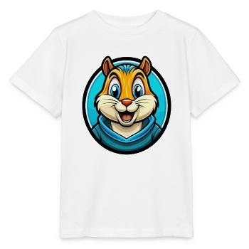 Chipmunk Coloré Kawaii Dessin Animé Personnage Clipart - T-shirt bio MINI CREATOR Stanley/Stella Enfant - blanc - Devant - Maike (125cm)