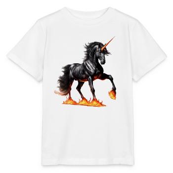 La puissante licorne noire - T-shirt bio MINI CREATOR Stanley/Stella Enfant - blanc - Devant - Maike (125cm)
