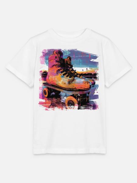 Rollerskates Illustration - Stanley/Stella Kinder T-Shirt MINI CREATOR - Weiß