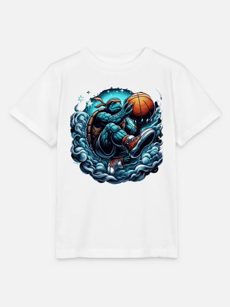 Basketball Schildkröte Dunking Geschenk - Stanley/Stella Kinder T-Shirt MINI CREATOR - Weiß