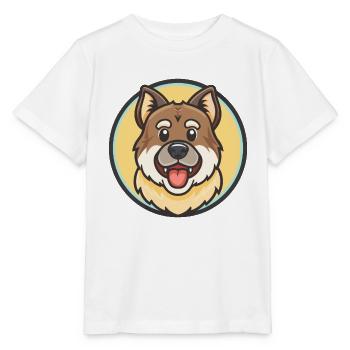 Race de chien berger du Caucase dessin animé kawaii - T-shirt bio MINI CREATOR Stanley/Stella Enfant - blanc - Devant - Maike (125cm)