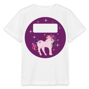 School Decal Round - Fantasy Unicorn - Purple - Stanley/Stella MINI CREATOR Kids’ T-Shirt - white - Front - Maike (125cm)
