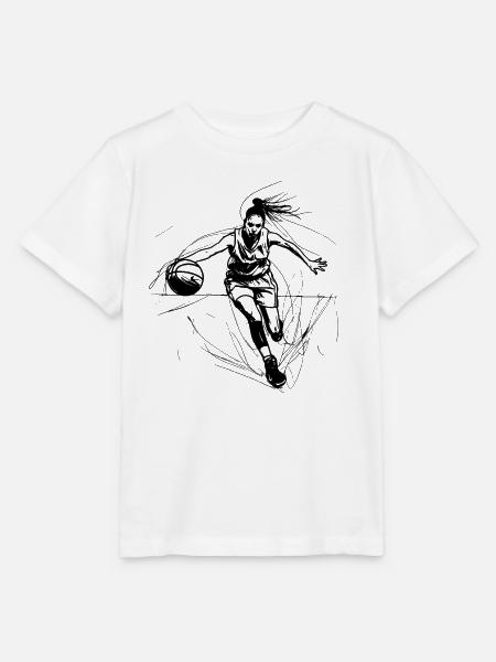Weiblicher Basketballspieler - Stanley/Stella Kinder T-Shirt MINI CREATOR - Weiß