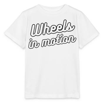 Roues en mouvement. Pour les personnes en fauteuil roulant # - T-shirt bio MINI CREATOR Stanley/Stella Enfant - blanc - Devant - Maike (125cm)
