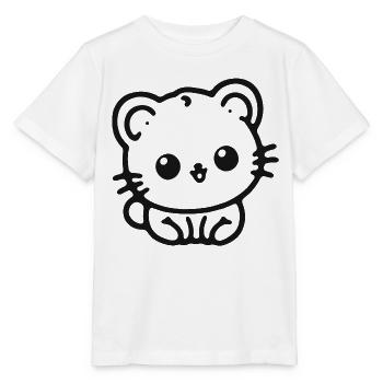 Kuschelpanda Kontur - Stanley/Stella Kinder T-Shirt MINI CREATOR  - Weiß - Vorne - Maike (125cm)