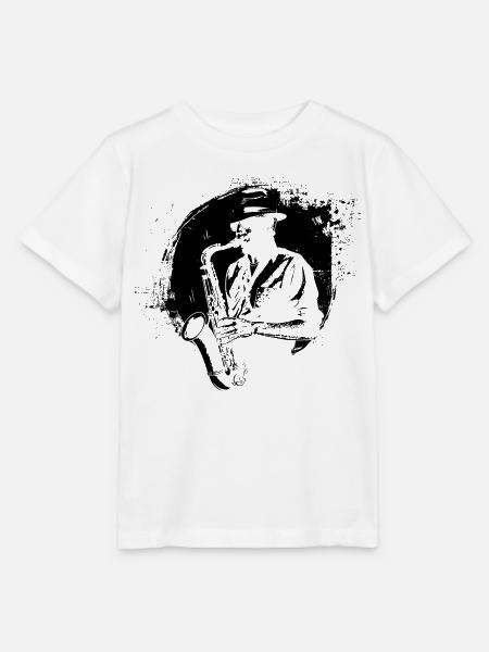 Saxophonist - Stanley/Stella Kinder T-Shirt MINI CREATOR  - Weiß