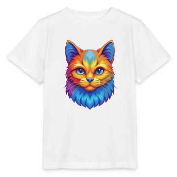 Hantilly Tiffany Chat Race Dessin animé Kawaii Animal P - T-shirt bio MINI CREATOR Stanley/Stella Enfant - blanc - Devant - Maike (125cm)