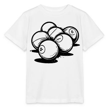 Boules de billard - T-shirt bio MINI CREATOR Stanley/Stella Enfant - blanc - Devant - Maike (125cm)
