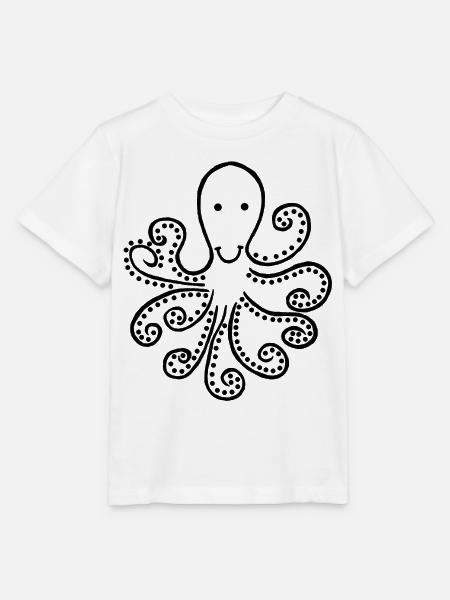 Seltsamer schwarzer Oktopus - Stanley/Stella Kinder T-Shirt MINI CREATOR - Weiß