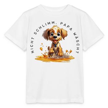 Nicht schlimm, Papa wäscht (Hund) - Stanley/Stella Kinder T-Shirt MINI CREATOR  - Weiß - Vorne - Maike (125cm)