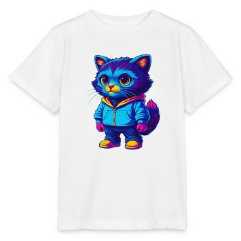 Chat Bambino Race Dessin Animé Kawaii Animal De Compagnie - T-shirt bio MINI CREATOR Stanley/Stella Enfant - blanc - Devant - Maike (125cm)