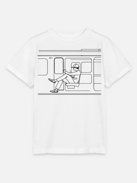Zugliebhaber Line Art - Stanley/Stella Kinder T-Shirt MINI CREATOR  - Weiß