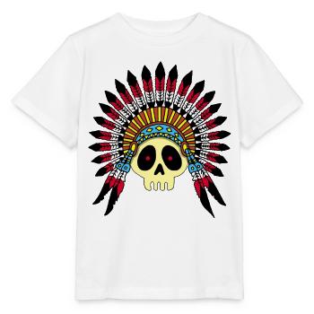 Indianerhäuptling Schädel - Stanley/Stella Kinder T-Shirt MINI CREATOR  - Weiß - Vorne - Maike (125cm)