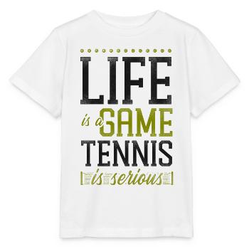 Funny Tennis Player Racket Life Is - Stanley/Stella Kinder T-Shirt MINI CREATOR  - Weiß - Vorne - Maike (125cm)