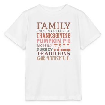 Family Fall Word Art Thanksgiving Design - Stanley/Stella MINI CREATOR Kids’ T-Shirt - white - Front - Maike (125cm)