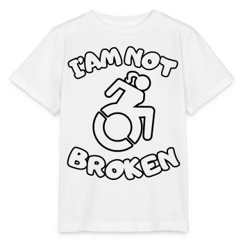 Je suis en fauteuil roulant mais je ne suis pas brisé # - T-shirt bio MINI CREATOR Stanley/Stella Enfant - blanc - Devant - Maike (125cm)