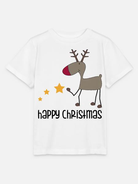 happy Christmas - Stanley/Stella Kinder T-Shirt MINI CREATOR - Weiß