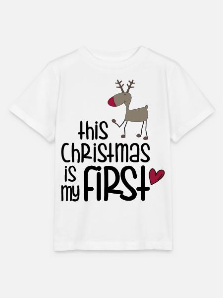First Christmas - Stanley/Stella Kinder T-Shirt MINI CREATOR  - Weiß