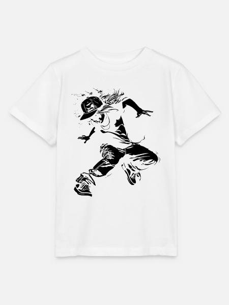 Breakdance Mädchen Zeichnung - Stanley/Stella Kinder T-Shirt MINI CREATOR  - Weiß
