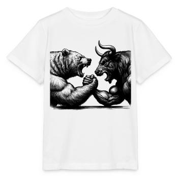 Stock Market Stock Market Bull Bull Bear Gift - Stanley/Stella MINI CREATOR Kids’ T-Shirt - white - Front - Maike (125cm)