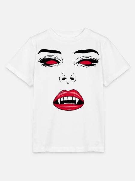 Vampirfrau Gesicht - Stanley/Stella Kinder T-Shirt MINI CREATOR - Weiß
