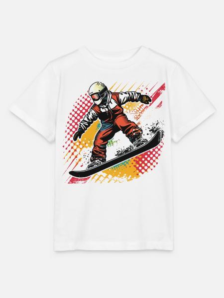 Snowboarder Skizze - Stanley/Stella Kinder T-Shirt MINI CREATOR - Weiß