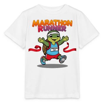 Turtle Marathon Runner - Stanley/Stella MINI CREATOR Kids’ T-Shirt - white - Front - Maike (125cm)