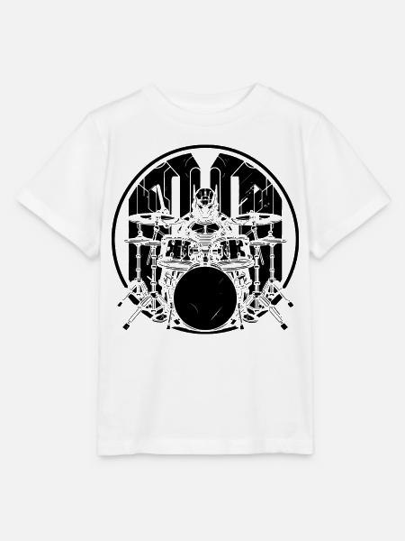 Schlagzeuger Grafik - Stanley/Stella Kinder T-Shirt MINI CREATOR  - Weiß