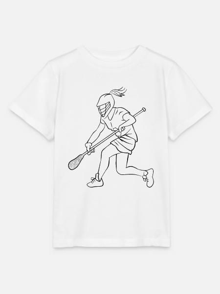 Lacrossespielerin Zeichnung - Stanley/Stella Kinder T-Shirt MINI CREATOR - Weiß